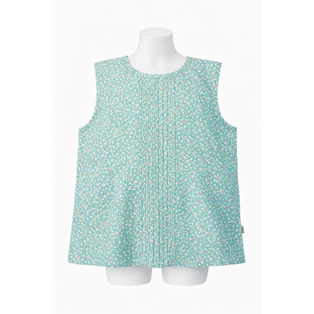 Lacey Lane Bronte Girls Floral Blouse Size 5 Sleeveless Green Blue NWT